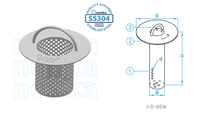 Stainless Steel AISI304 Swimming Pool Strainer Basket With Round Collar & U handle